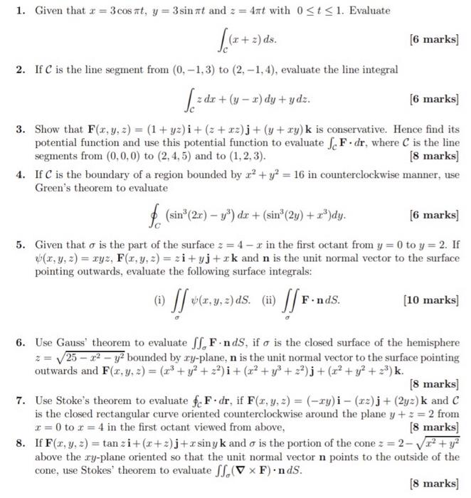 Solved 1 Given That X 3 Cos At Y 3 Sin At And 2 A Chegg Com