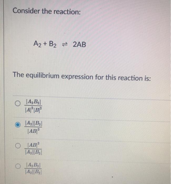 Solved Consider the reaction: 2A + B = C + 2D The | Chegg.com