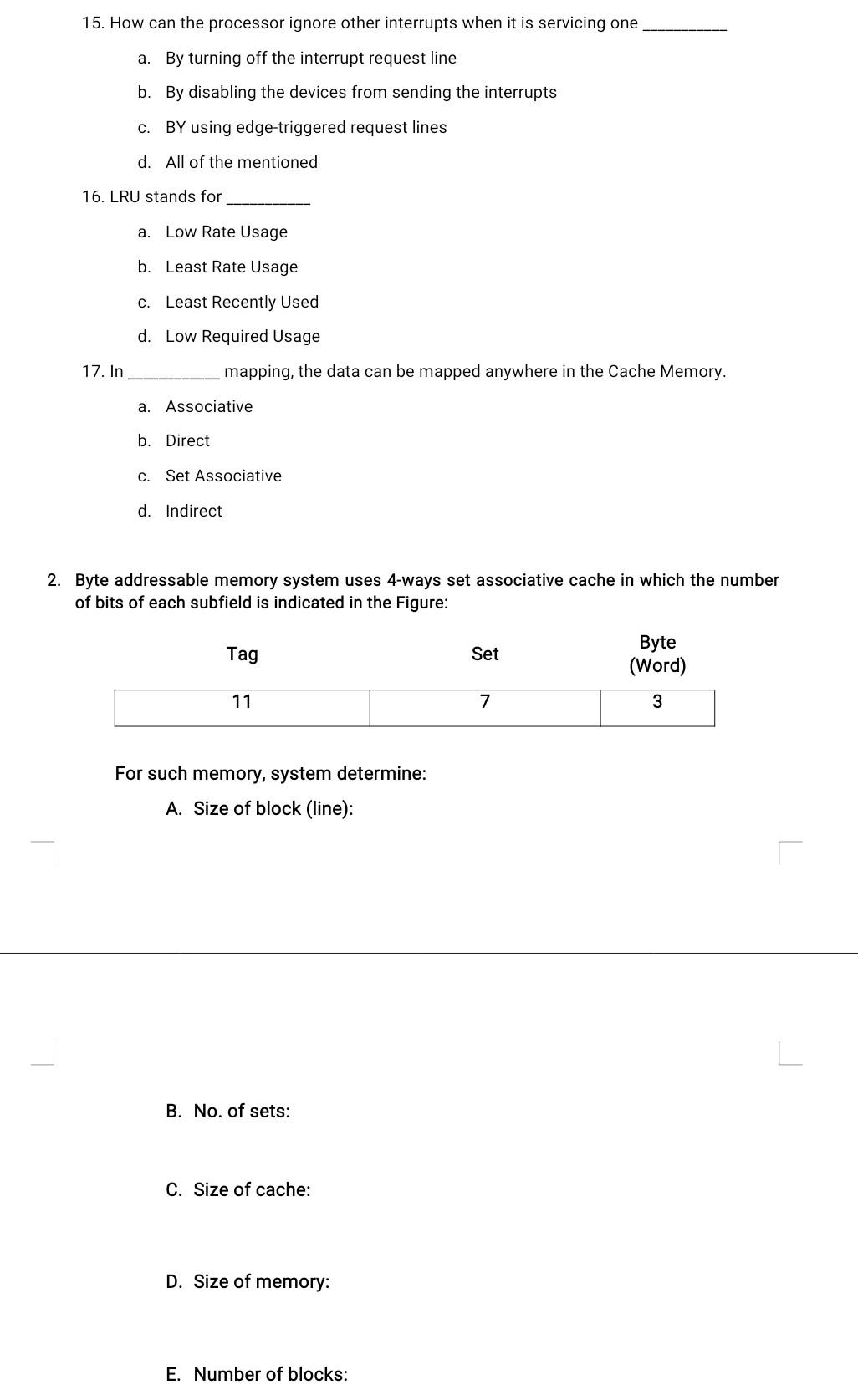 Solved 1. Check the right answer: 1. When interrupt occurs | Chegg.com