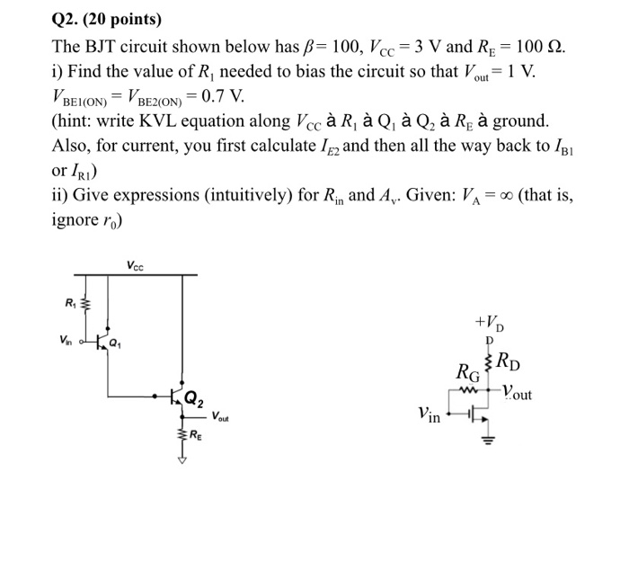 Q2 Points The Bjt Circuit Shown Below Has Ss Chegg Com