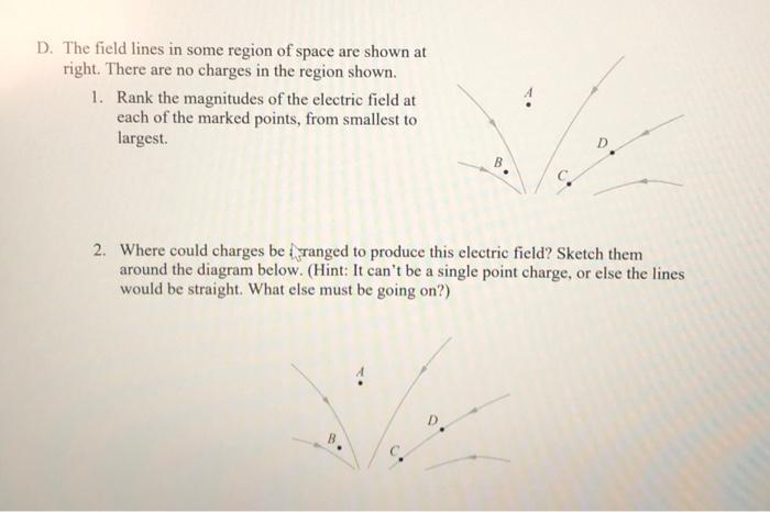 Solved Problem 2: Electric field-line diagrams A field line | Chegg.com