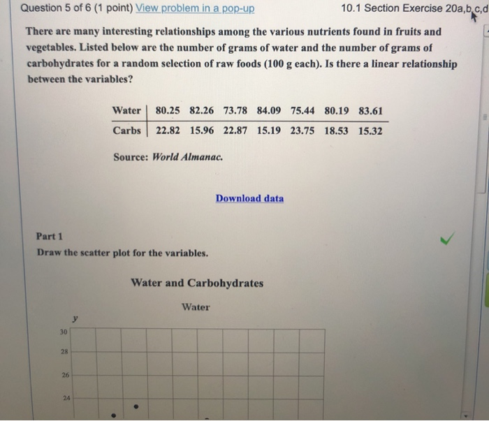 Solved Question 5 of 6 (1 point) View problem in a pop-up | Chegg.com