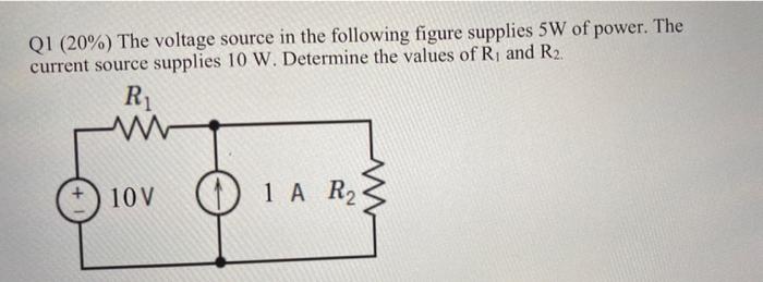 Solved QI (20%) The voltage source in the following figure | Chegg.com