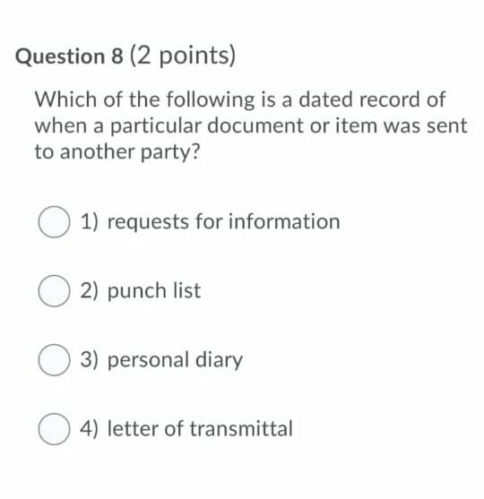 Solved Question 8 (2 points) Which of the following is a | Chegg.com
