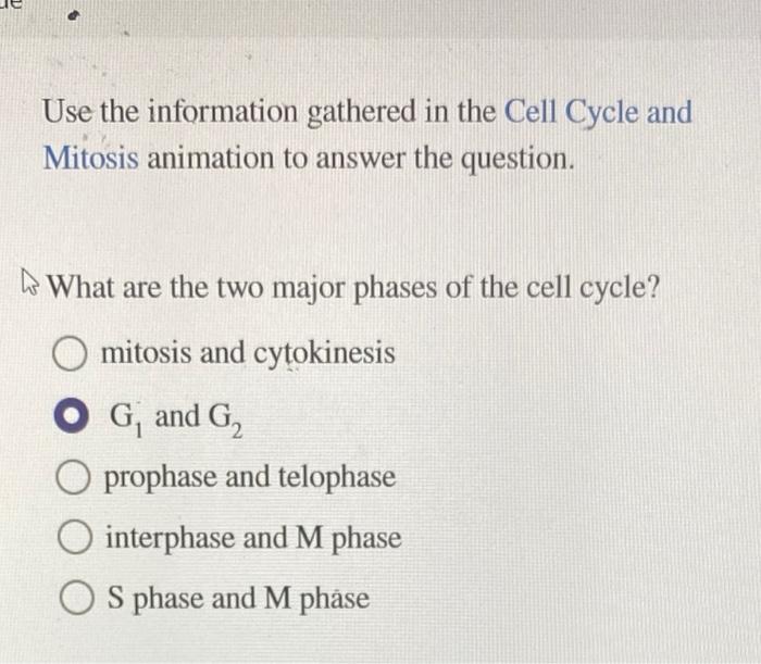Solved Use the information gathered in the Cell Cycle and 