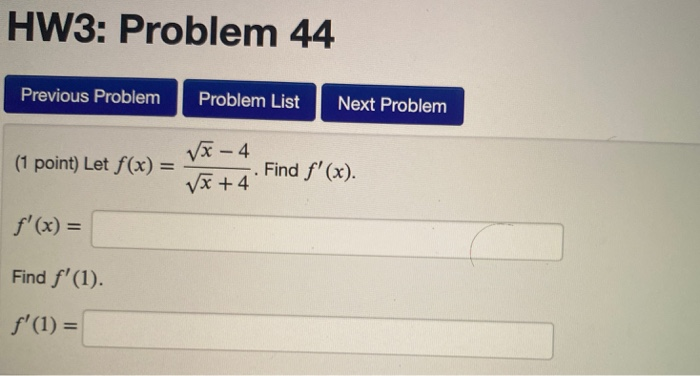 Solved HW3: Problem 44 Previous Problem Problem List Next | Chegg.com