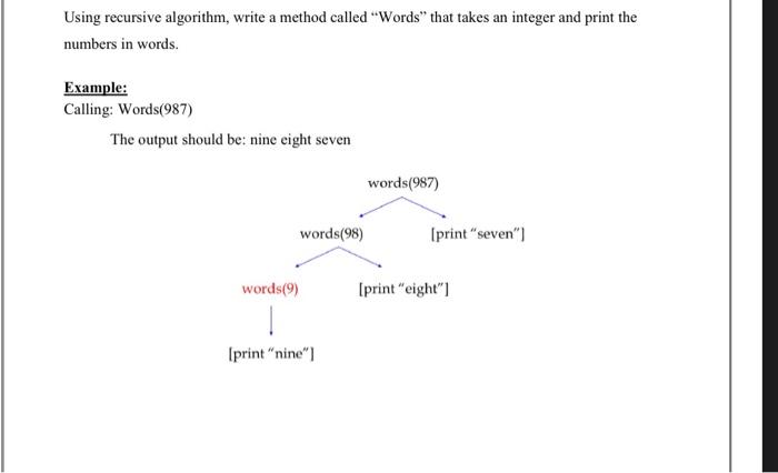 Solved Using recursive algorithm, write a method called | Chegg.com