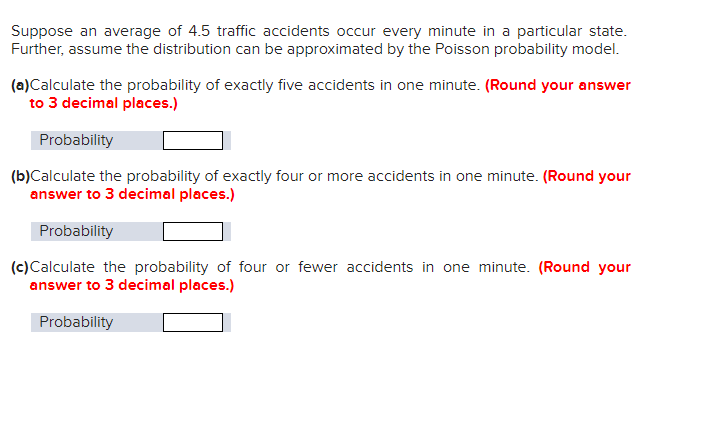 Solved Suppose An Average Of 4 5 ï Traffic Accidents Occur Chegg Solved Suppose An Average Of 4 5 ï Traffic Accidents Occur Chegg