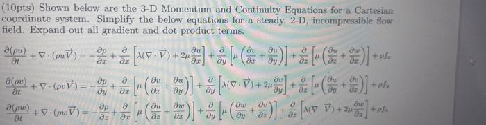 Solved (10pts) Shown below are the 3-D Momentum and | Chegg.com