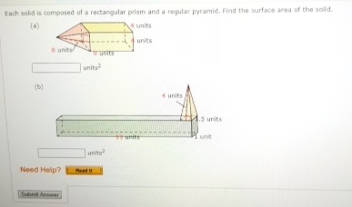 Solved Each solid is composed of a rectangular prism and a | Chegg.com