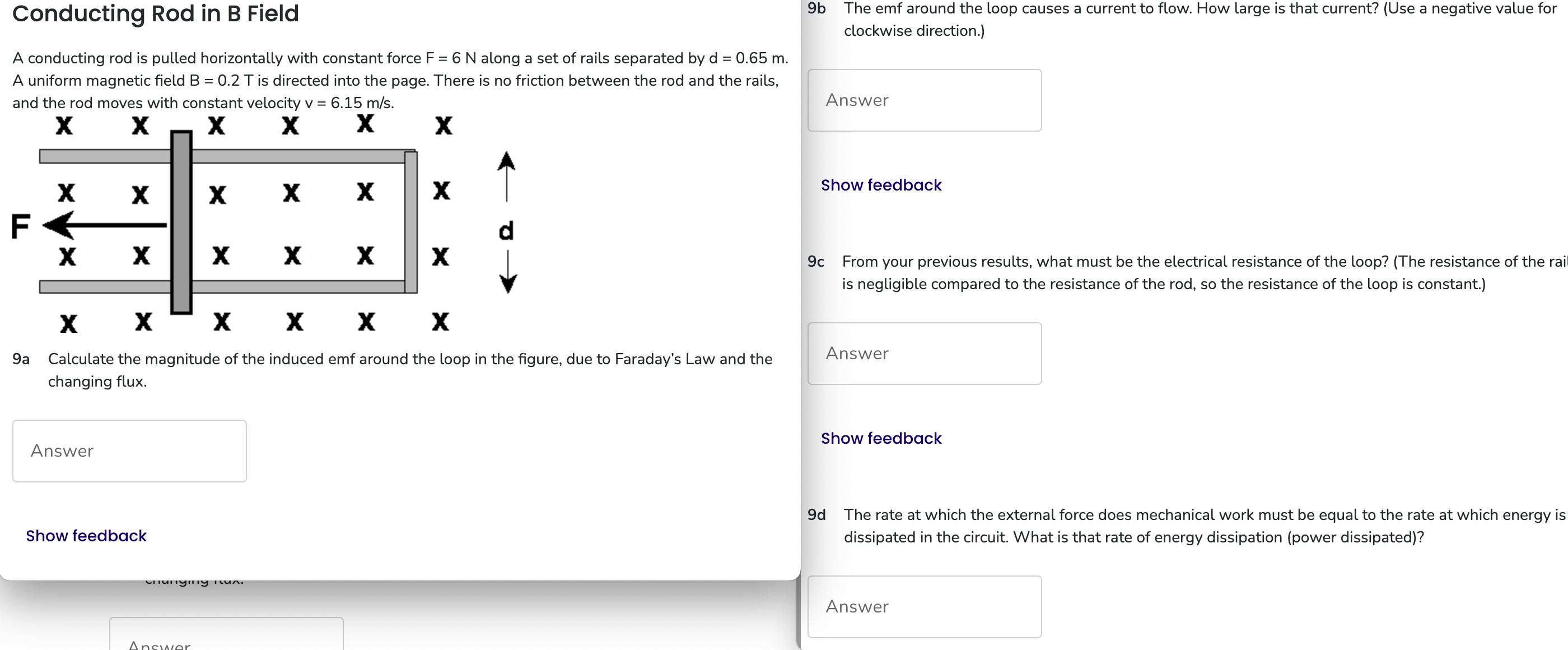 Solved 9 ﻿9b The Emf Around The Loop Causes A Current To