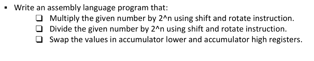 Solved Write an assembly language program that:Multiply the | Chegg.com