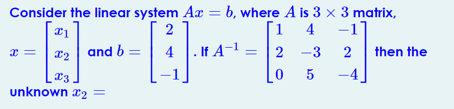 Solved Consider The Linear System Ax B ï Where A ï Is 3ã 3 Chegg Solved Consider The Linear System Ax B ï Where A ï Is 3ã 3 Chegg