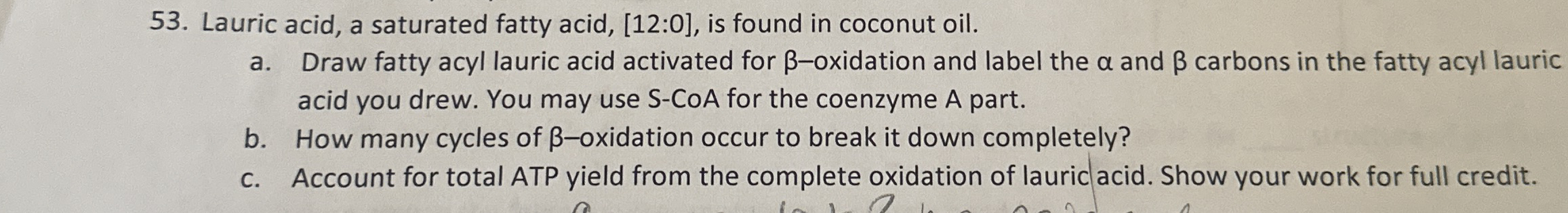 Lauric acid, a saturated fatty acid, [12:0], ﻿is | Chegg.com