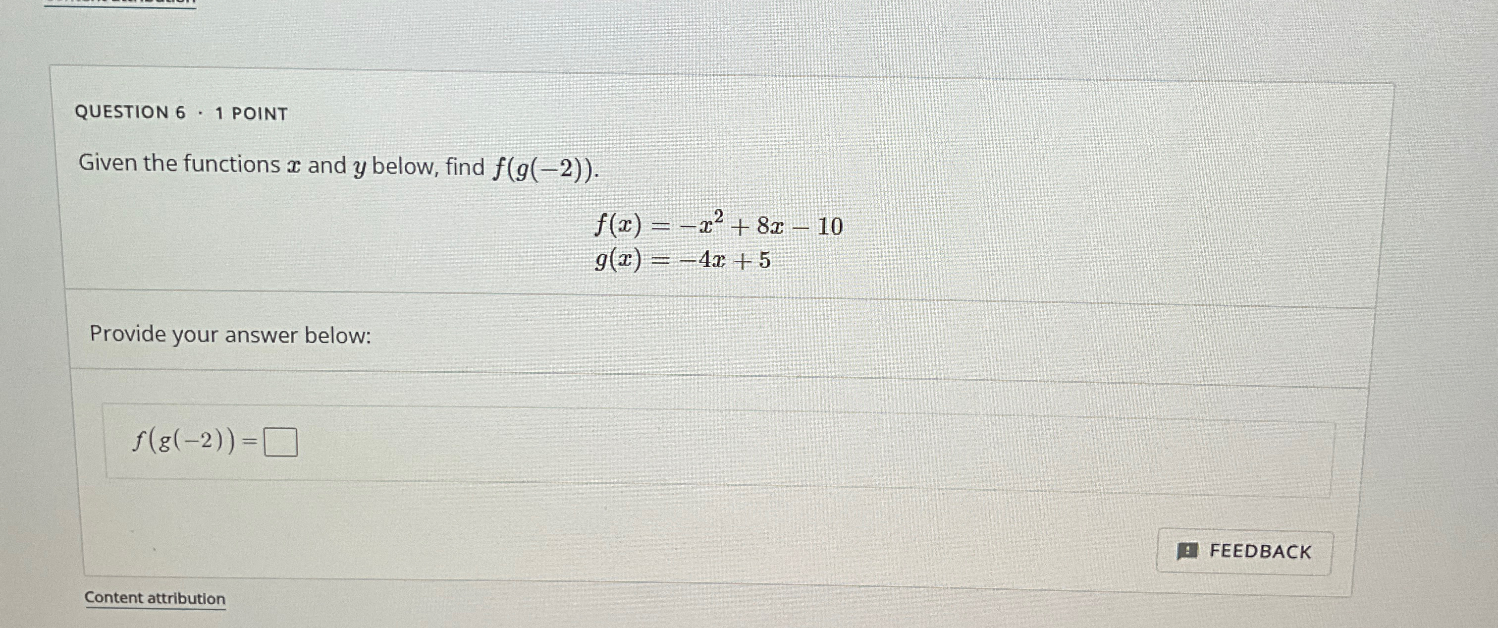 Solved QUESTION 6*1 ﻿POINTGiven the functions x ﻿and y | Chegg.com