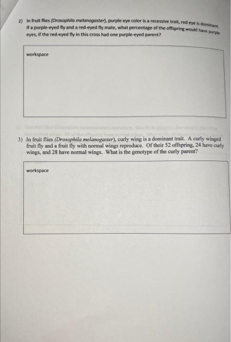 Solved Practice: Punnett Squares (1) or each scenario, set | Chegg.com