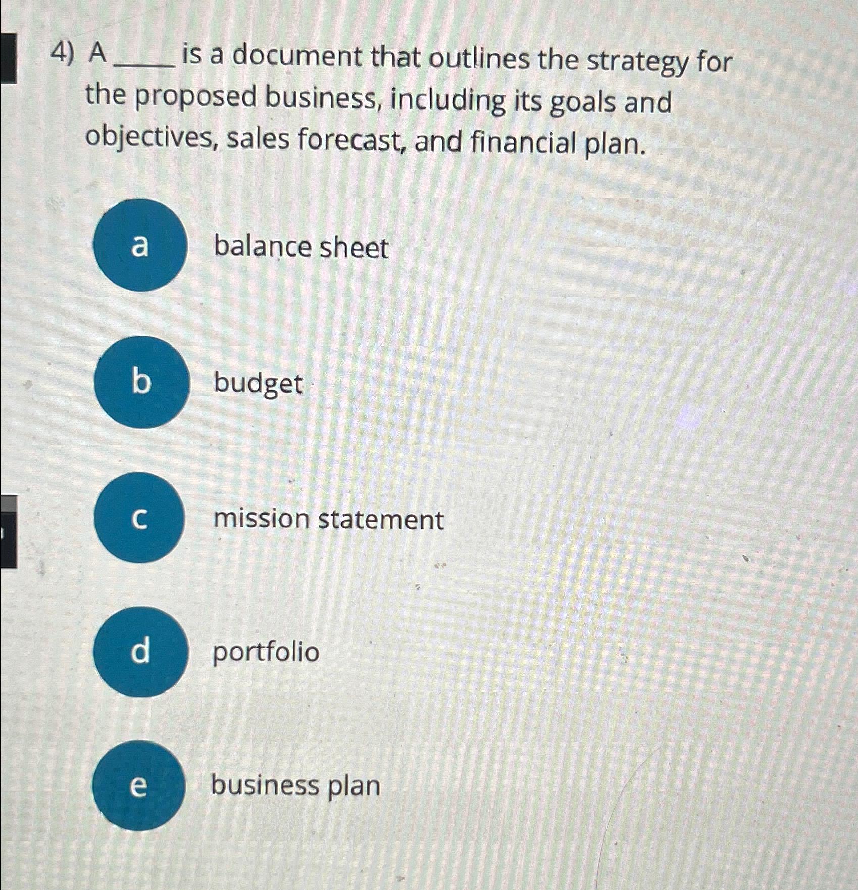 a business plan is a ____ document quizlet