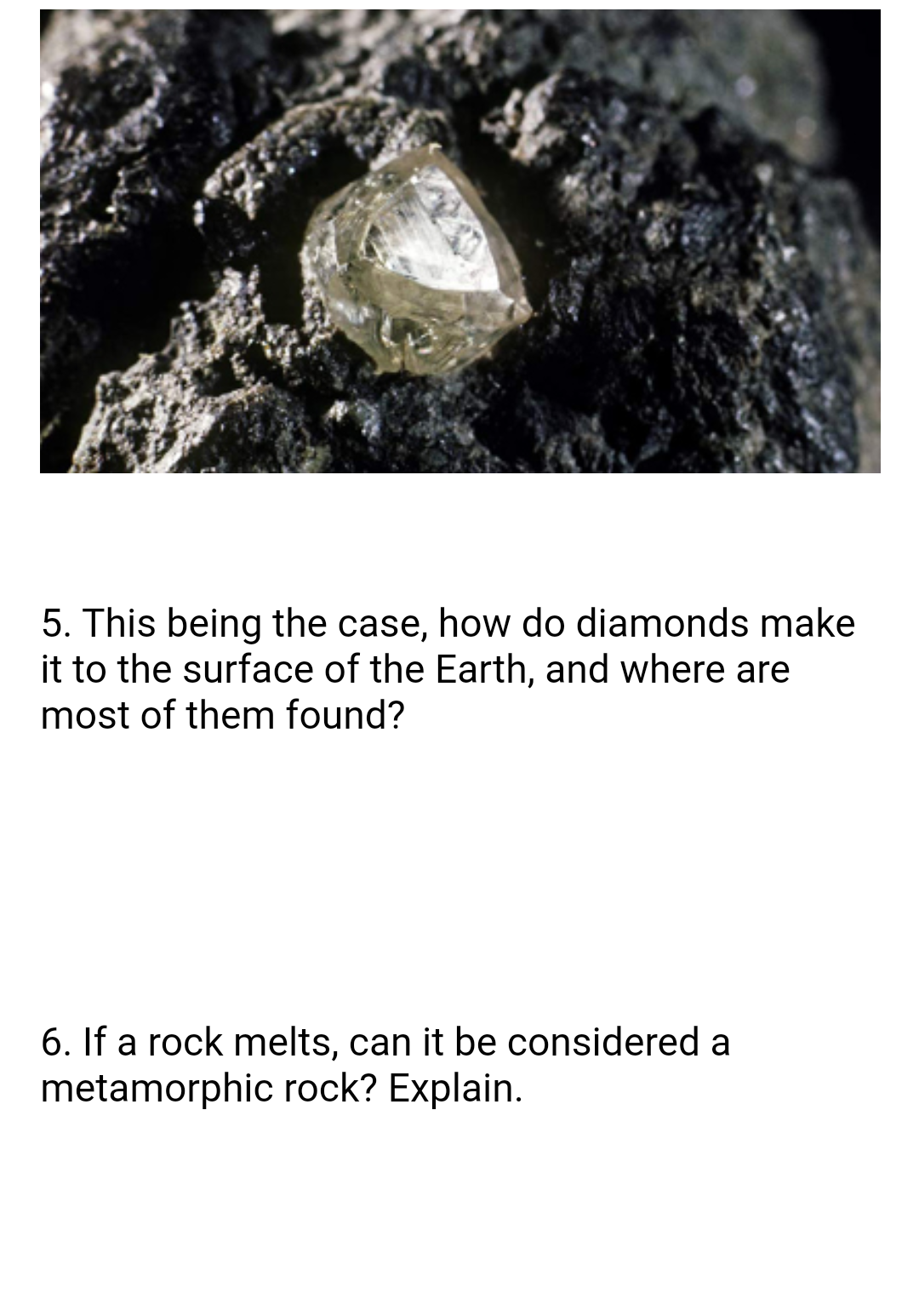metamorphic rocks diamond