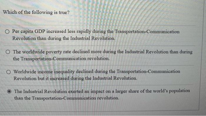 Solved Which of the following is true? Per capita GDP | Chegg.com