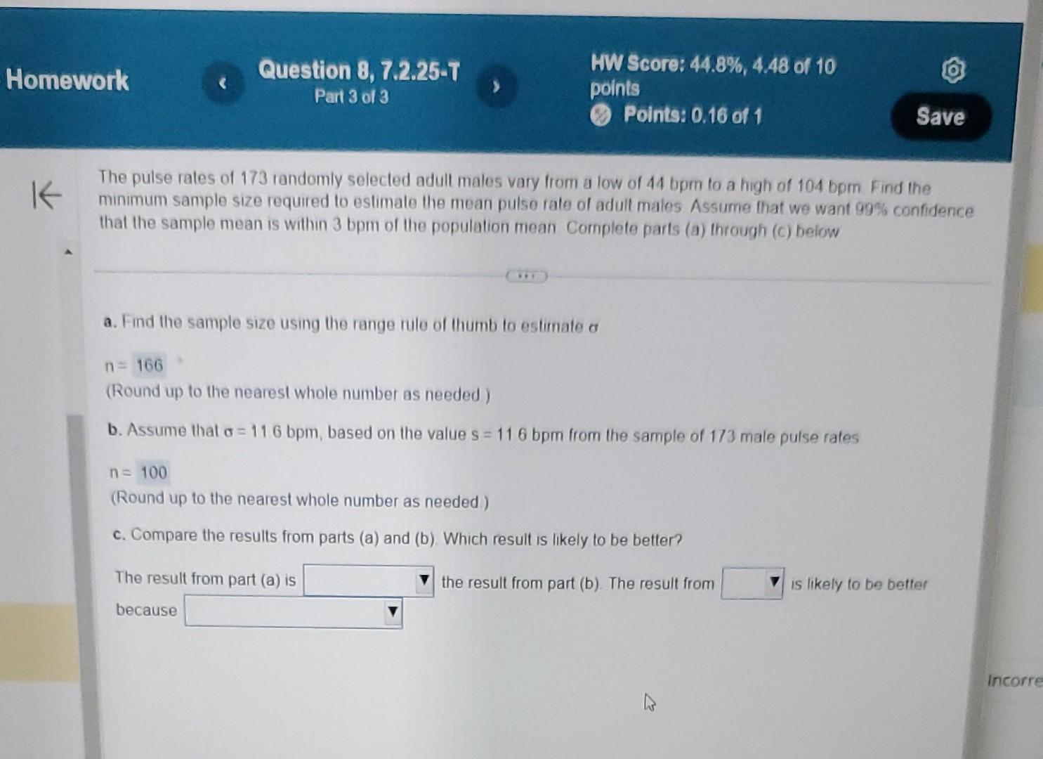 Solved The Pulse Rates Of 173 Randomly Selected Adult Males | Chegg.com