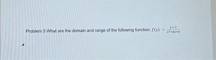 Solved Problem 5 What are the domain and range of the | Chegg.com
