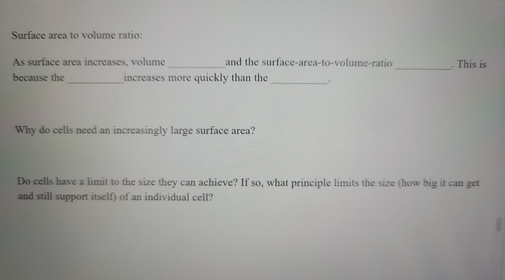 rate of change of volume with respect to surface area