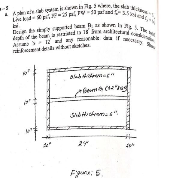 Solved −5 a. A plan of a slab system is shown in Fig. 5 | Chegg.com