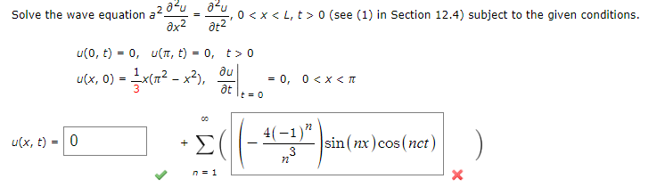 Solved Solve the wave equation | Chegg.com