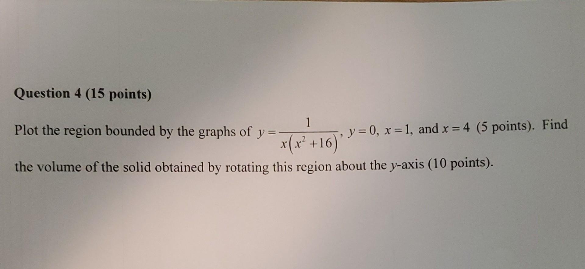 Solved Question 4 (15 points) Plot the region bounded by the | Chegg.com