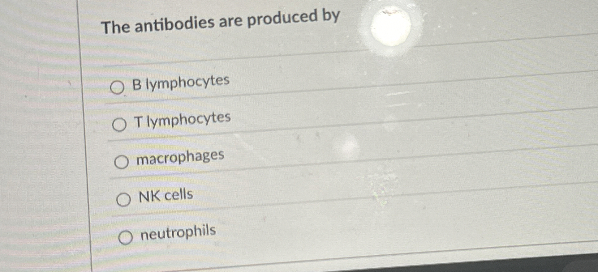 Solved The antibodies are produced byB