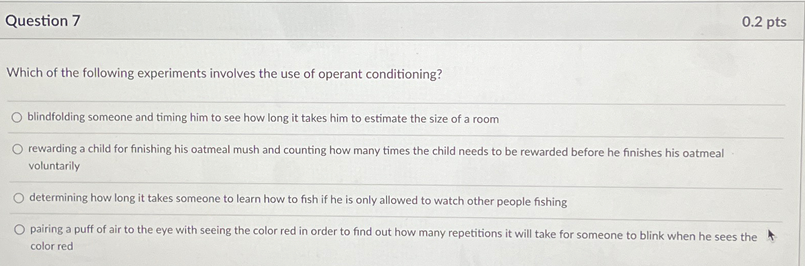 Solved Question 70.2 ﻿ptsWhich of the following experiments | Chegg.com