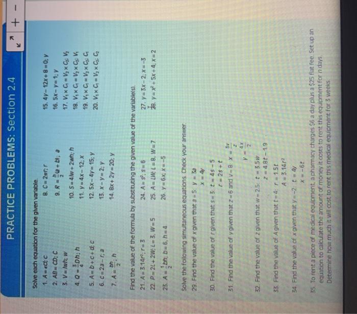 Solved Practice Problems Section 2 4 Solve Each Equa Chegg Com