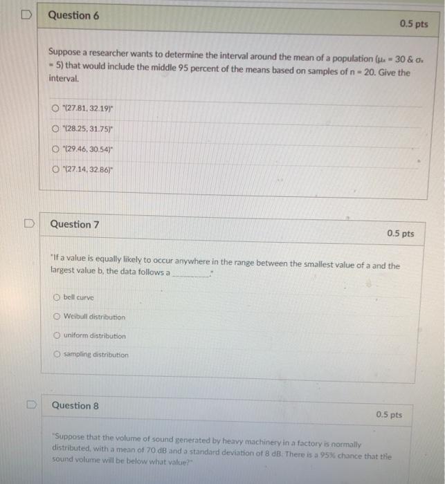 Solved Question 6 0.5 pts Suppose a researcher wants to | Chegg.com