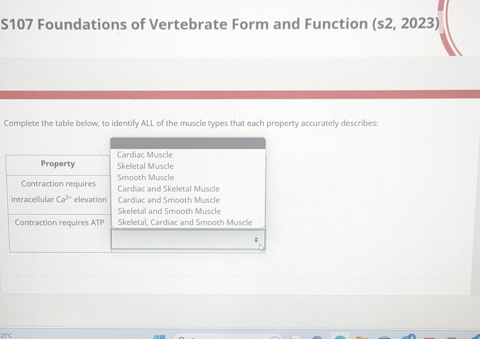 Solved S107 Foundations of Vertebrate Form and Function | Chegg.com