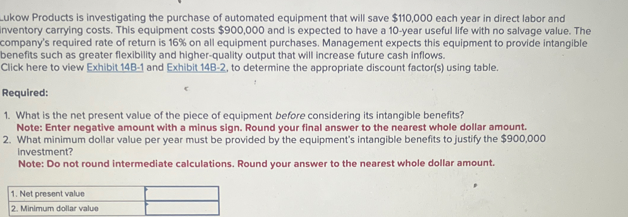 Solved Lukow Products is investigating the purchase of | Chegg.com