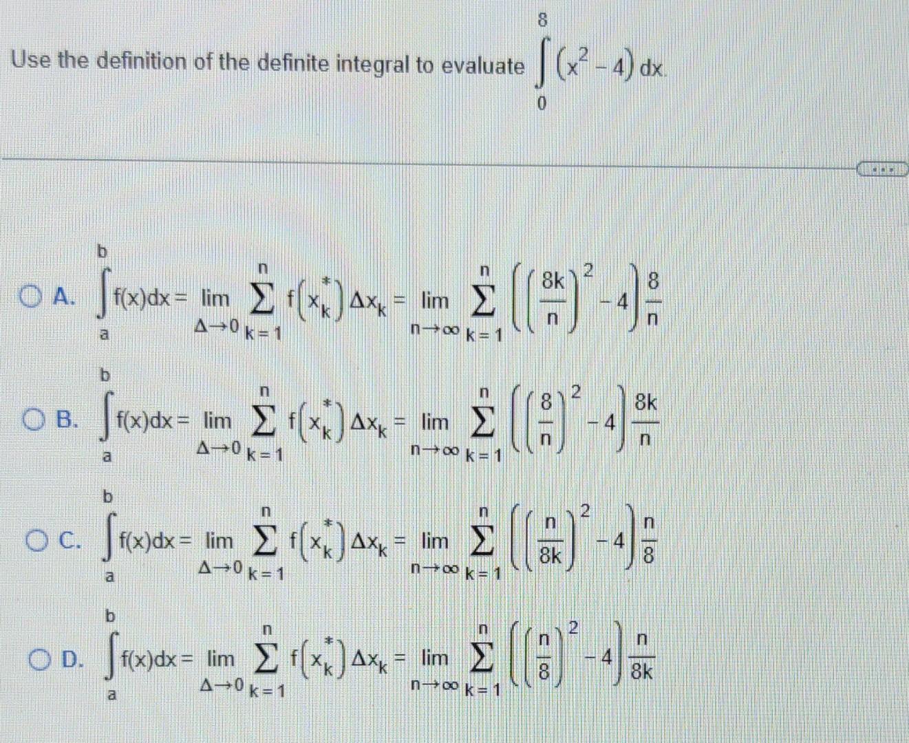 Solved Use the definition of the definite integral to | Chegg.com
