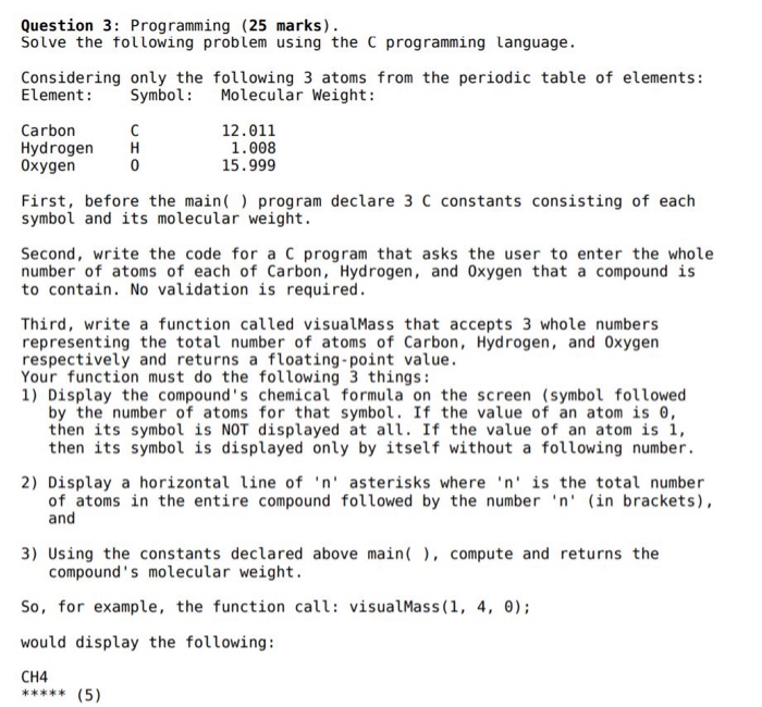 Solved Question 3: Programming (25 marks). Solve the | Chegg.com