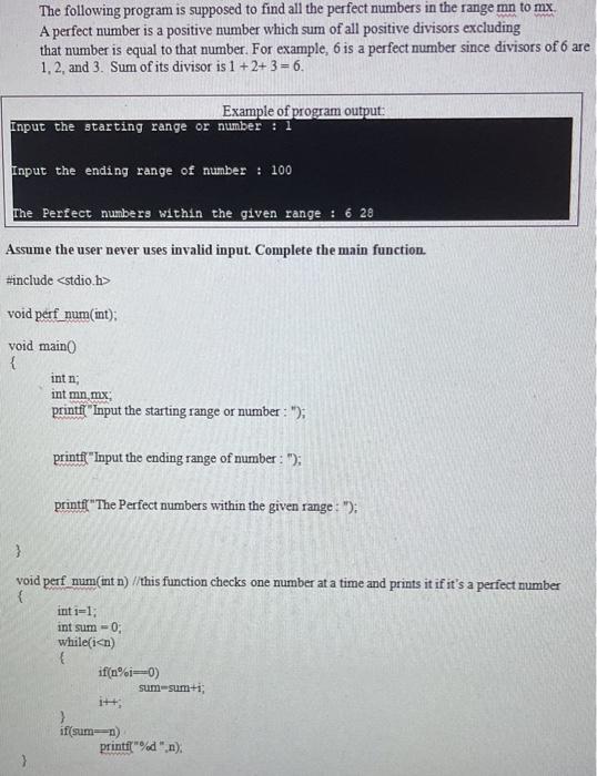 Solved The following program is supposed to find all the | Chegg.com