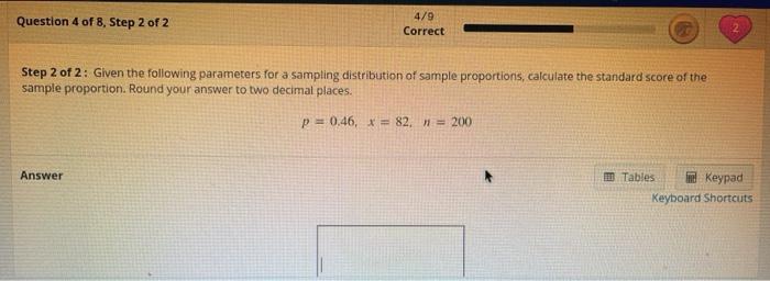 Solved Question 4 of 8. Step 2 of 2 4/9 Correct Step 2 of 2: | Chegg.com