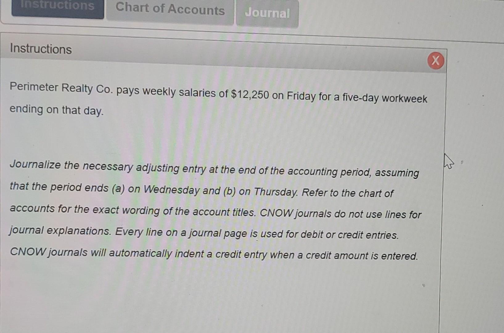 Solved Perimeter Realty Co. pays weekly salaries of \\( \\