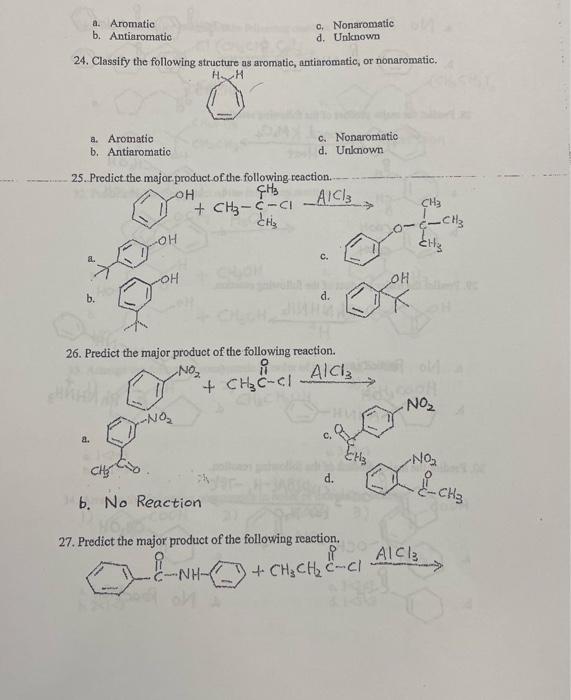 Solved A. Aromatic C. Nonaromatic B. Antiaromatic D. Unknown | Chegg.com