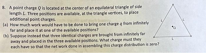 Solved 8. A point charge Q is located at the center of an | Chegg.com