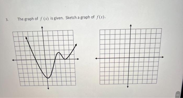 3. The graph of f(x) is given. Sketch a graph of | Chegg.com