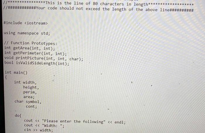 Solved //* //## *****This is the line of 80 characters in | Chegg.com