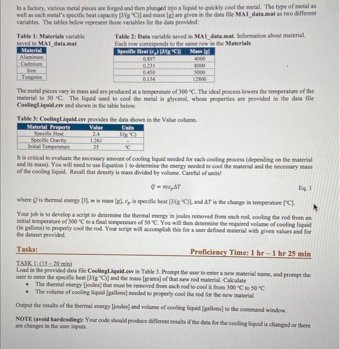 Solved In a factory, various metal pieces are and