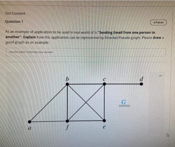 Solved Test Content Question 1 4 Points As an example of | Chegg.com