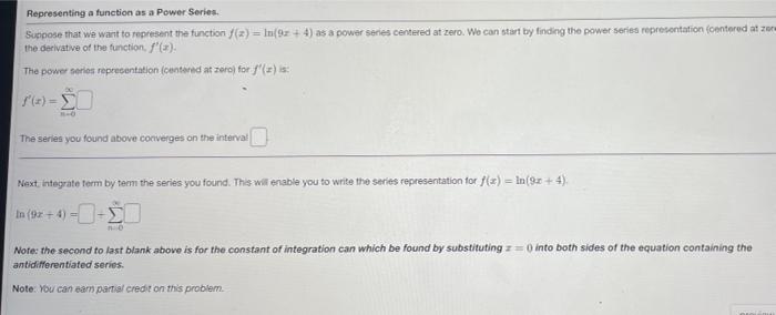 Solved Representing a function as a Power Series Suppose | Chegg.com