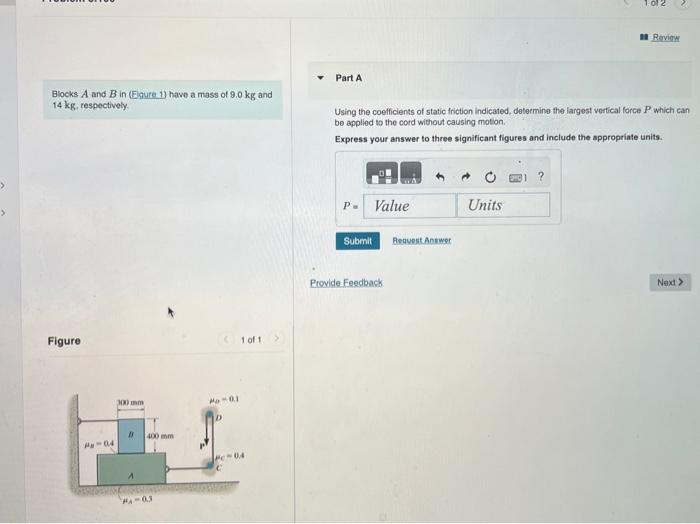 Solved Using the coefficients of static friction included, | Chegg.com