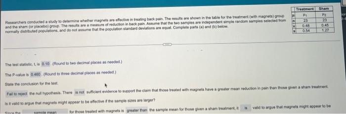 Solved Researchers conducted a study to determine whether | Chegg.com