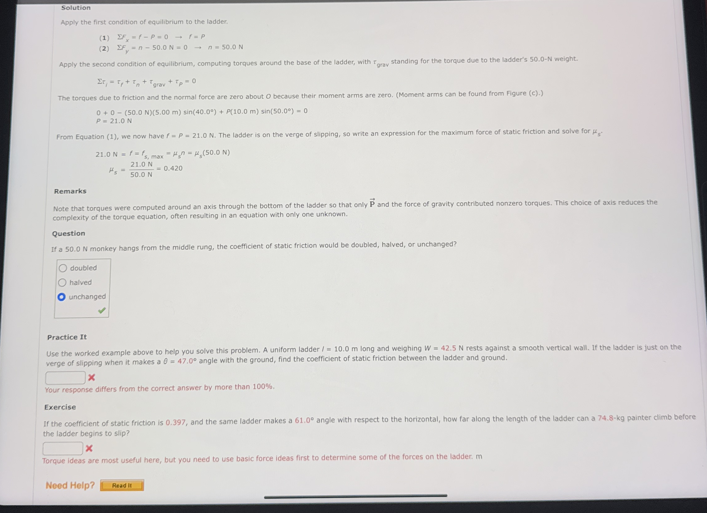 Solved SolutionApply the first condition of equilibrium to | Chegg.com